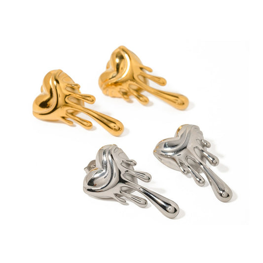 18k Gold Love Melting Earrings